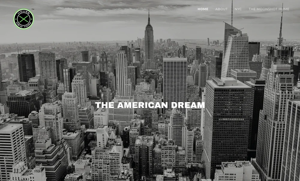 New York skyline and House X New York brand presentation.