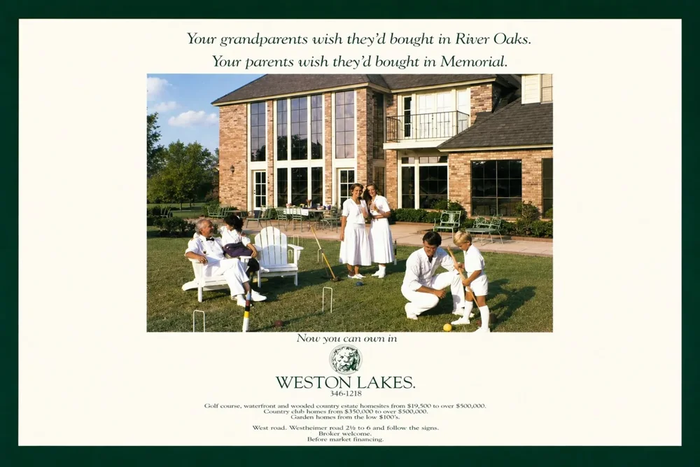 Weston Lakes original print advertisement 1